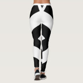 Cute Black en White Stripes Moderne Workout Leggings (Achterkant)