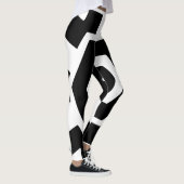 Cute Black en White Stripes Moderne Workout Leggings (Rechts)