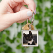 Cute Black en White Tuxedo Kitten Sleutelhanger (Hand)