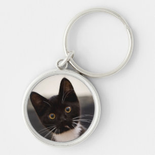 Cute Black en White Tuxedo Kitten Sleutelhanger