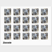 Cute Black en White van Jack Russell Puppy Vierkante Sticker (Vel)