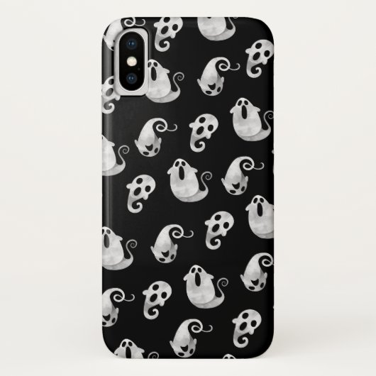 Cute Black en White Waterverf Ghosts Halloween Case-Mate iPhone Case (Achterkant)