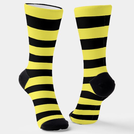 Cute Black en Yellow Striped Sokken (Gebogen)