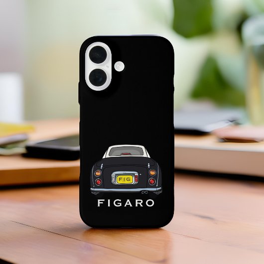 Cute Black Figaro Car Monogram Case-Mate iPhone Case