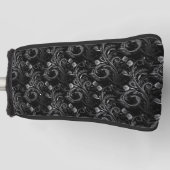 Cute Black Floral Paisley Golfheadcover (Voorkant)