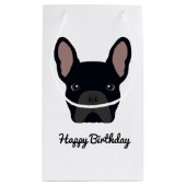 Cute Black French Bulldog Birthday Klein Cadeauzakje (Achterkant)