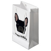 Cute Black French Bulldog Birthday Klein Cadeauzakje (Voorkant Gekanteld)