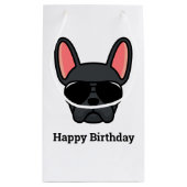 Cute Black French Bulldog Face Small Gift Bag Klein Cadeauzakje (Achterkant)