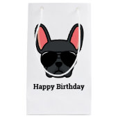 Cute Black French Bulldog Face Small Gift Bag Klein Cadeauzakje (Voorkant)
