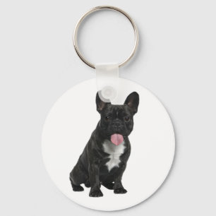 Cute Black French Bulldog Puppy Dog Sleutelhanger