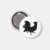 Cute Black geluksrooster Magneet (Voorkant / Achterkant)