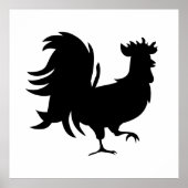 Cute Black geluksrooster Poster (Voorkant)