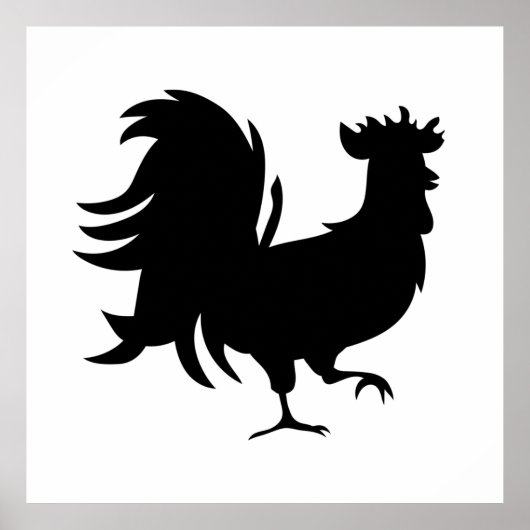 Cute Black geluksrooster Poster (Voorkant)