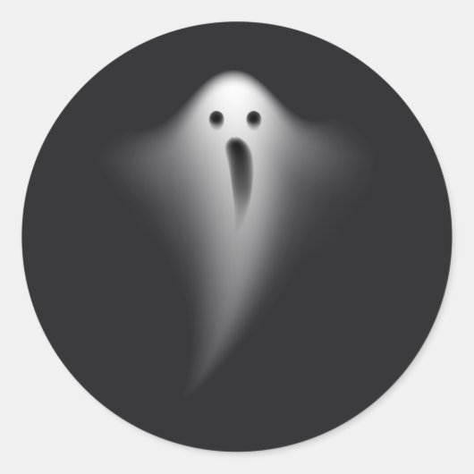 Cute Black Ghost Ronde Sticker (Voorkant)