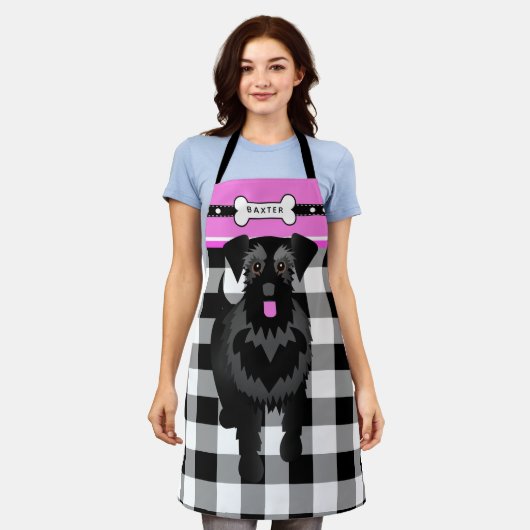 Cute Black Giant of Standard Schnauzer Apron Schort (Gedragen)
