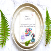 Cute Black Girl Personalized Birthday Card | Afro  Bedankkaart