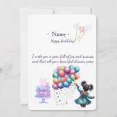 Cute Black Girl Personalized Birthday Card | Afro  Bedankkaart (Voorkant)