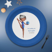 Cute Black Girl Rhythmic Gymnastics Birthday Party Papieren Bordje