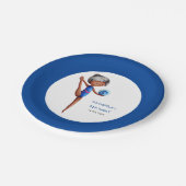 Cute Black Girl Rhythmic Gymnastics Birthday Party Papieren Bordje (Gekanteld)