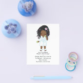 Cute Black Girl Spa Sleepover Birthday Party Flyer (Enkel)