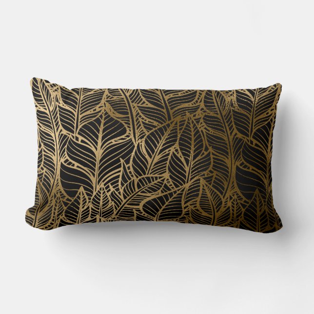 Cute black gold art deco decor kussen (Voorkant)