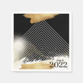 Cute Black & Gold Framed Graduparty Napkins Servet (Voorkant)