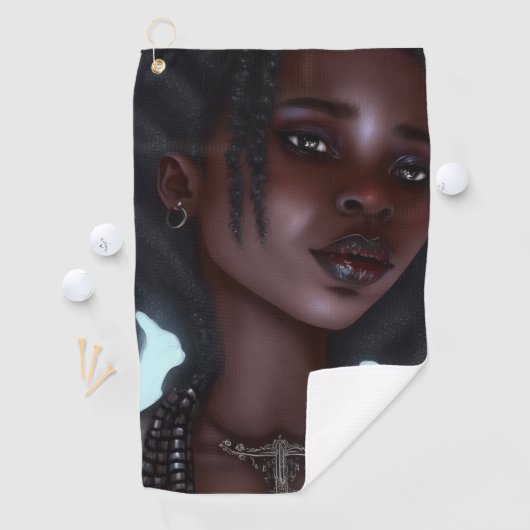 Cute Black Gothic Girl Golfhanddoek (Insitu)