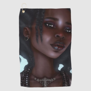 Cute Black Gothic Girl Golfhanddoek