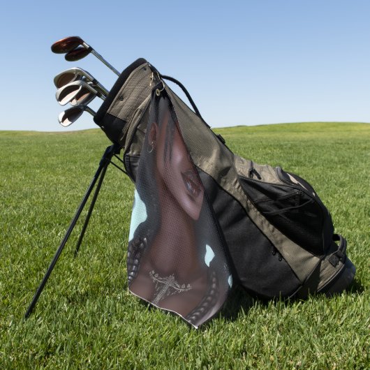 Cute Black Gothic Girl Golfhanddoek (Groen)