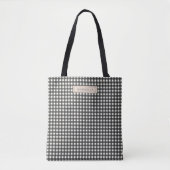 Cute Black Grey Gingham Pset Persoonlijk Tote Bag (Voorkant)