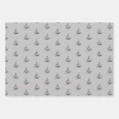 Cute Black Grey Name kerstboomstructuur Gift Inpakpapier Vel (Voorkant 3)