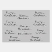 Cute Black Grey Name kerstboomstructuur Gift Inpakpapier Vel (Voorkant)