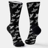 Cute Black Grey Shark Pattern Sokken (Gebogen)