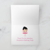 Cute Black Hair Ballerina "Bedankt" Bedankkaart (Binnen)
