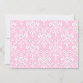 Cute Black Haire Ballerina en Pink Damask Kaart (Achterkant)