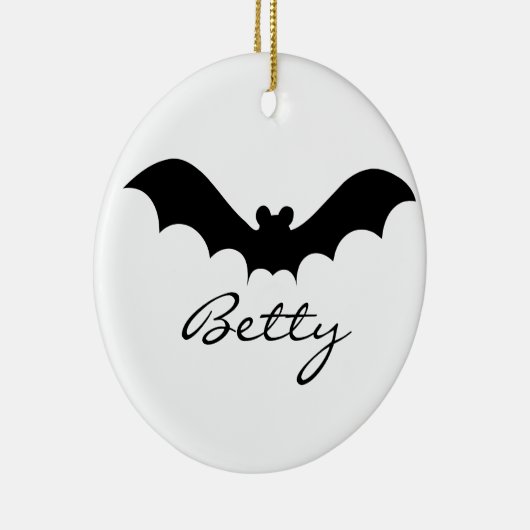 Cute Black Halloween Bat Silhouette Keramisch Ornament (Rechts)