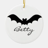 Cute Black Halloween Bat Silhouette Keramisch Ornament (Voorkant)