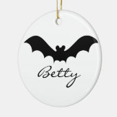 Cute Black Halloween Bat Silhouette Keramisch Ornament (Links)