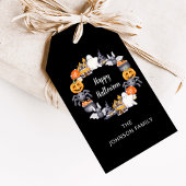 Cute Black Happy Halloween Illustratie Cadeaulabel