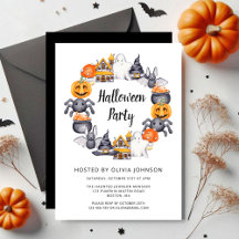 Cute Black Happy Halloween Illustration Party