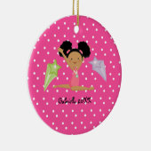 Cute Black Hazard Gymnast Kerstversiering Keramisch Ornament (Rechts)