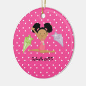 Cute Black Hazard Gymnast Kerstversiering Keramisch Ornament (Links)