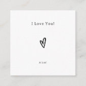 Cute Black Heart I Love You Card Informatiekaartje (Voorkant)