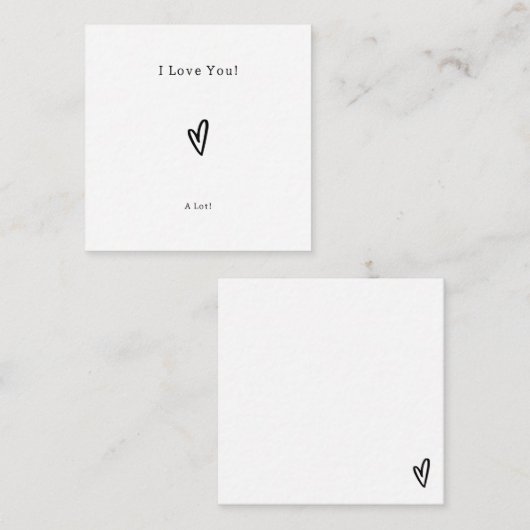 Cute Black Heart I Love You Card Informatiekaartje (Voorkant / Achterkant)