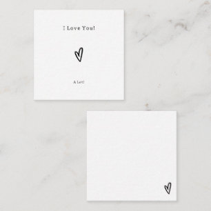 Cute Black Heart I Love You Card Informatiekaartje