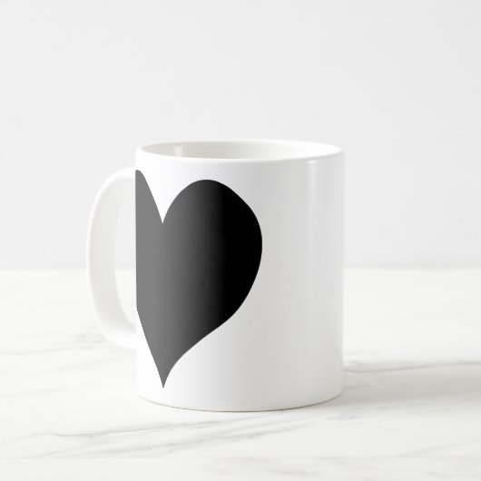 Cute Black Heart Koffiemok (Voorkant links)