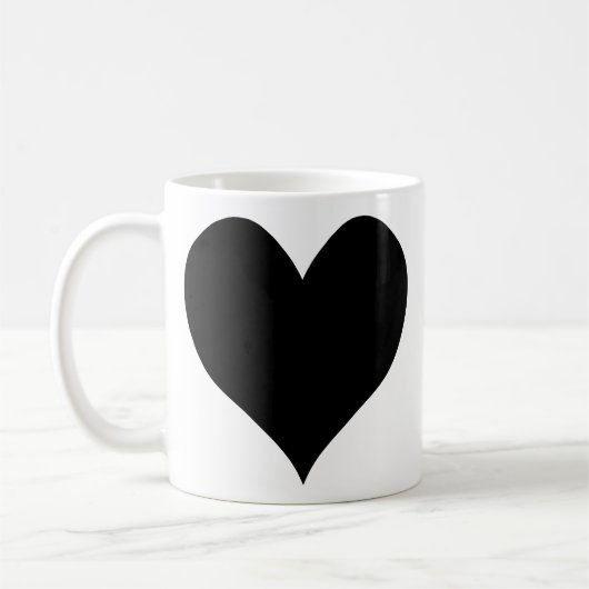 Cute Black Heart Koffiemok (Links)