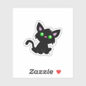 Cute Black Kat Custom-Cut Vinyl Sticker (Vel)