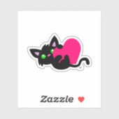 Cute Black Kat Custom-Cut Vinyl Sticker (Vel)