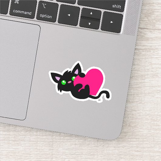 Cute Black Kat Custom-Cut Vinyl Sticker (Detail)